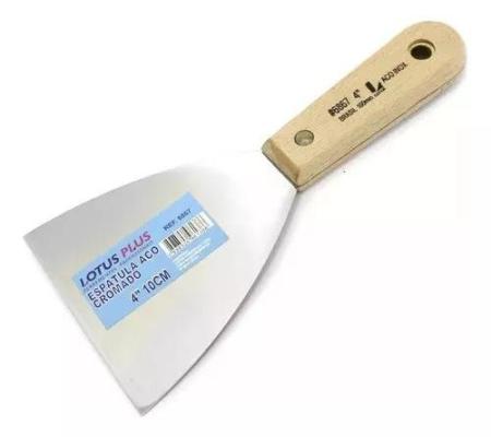Espátula De Inox Cromada 4'' Pol 10cm Lotus