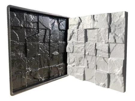 Placas De Gesso 3D - Modelo Mosaico Rustico 40cmx40cm