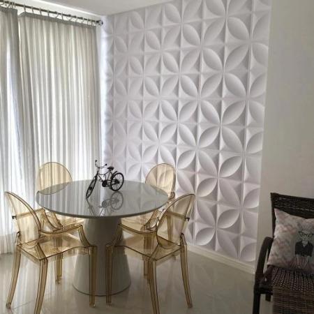 Placas De Gesso 3D - Modelo Pétalas 40cmx40cm