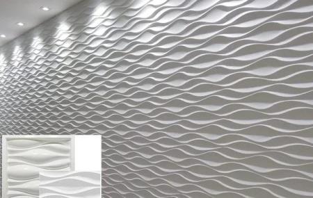 Placas De Gesso 3D - Modelo Ondas 40cmx40cm